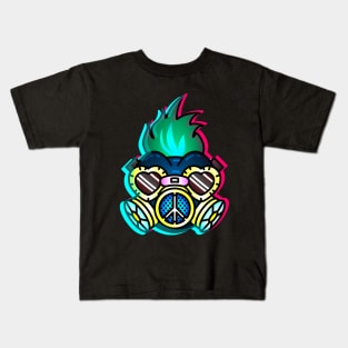 Punky Gas Mask - Red and Blue Ed. Kids T-Shirt